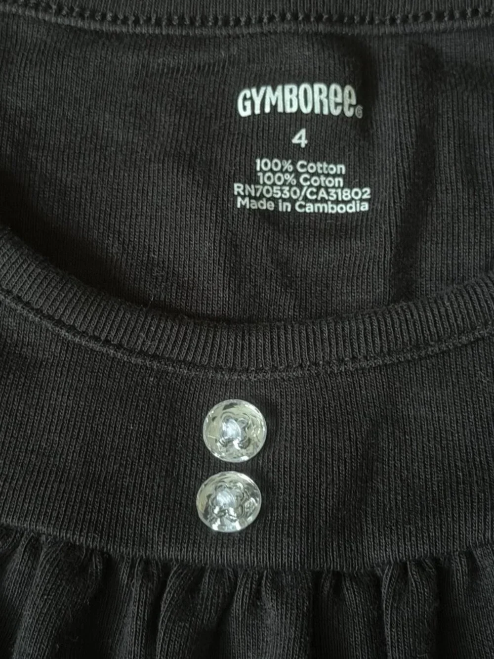 Girl’s Gymboree Black Long Sleeve Shirt Size 4 Glamorous Ballerina
